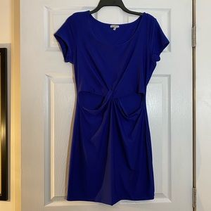 Royal blue body-con dress with cutouts